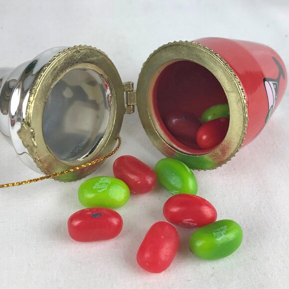 Martini Cocktail Shaker Porcelain Hinge Surprise Gift Trinket Christmas Ornament - Picture 2 of 5